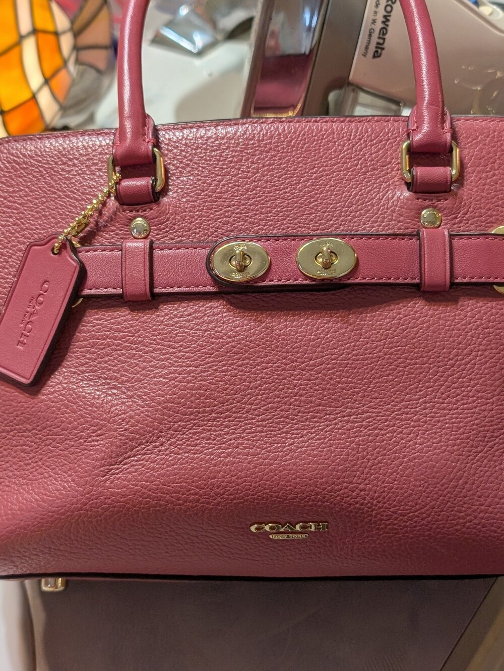 Coach Blake Carryall 25 -Top-Handle Satchel in Raspberry Pink W/ Gold Hardware - Picture 3 of 12